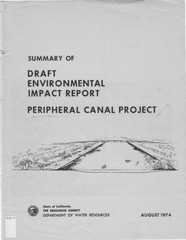 Draft Environmental Impact Report Peripheral Canal Project