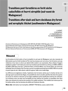 Sud-Ouest De Madagascar (Steininger & Musinsky, 2007 ; Casse Et Al., 2004)