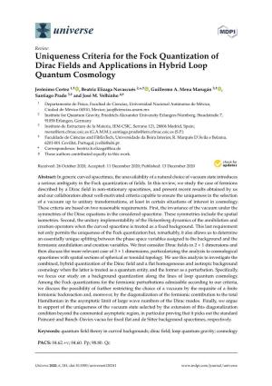 Uniqueness Criteria for the Fock Quantization of Dirac Fields and Applications in Hybrid Loop Quantum Cosmology