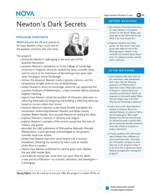 Newton's Dark Secrets