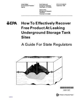 How to Effectively Recover Free Product at Leaking Underground Storage Tank Sites