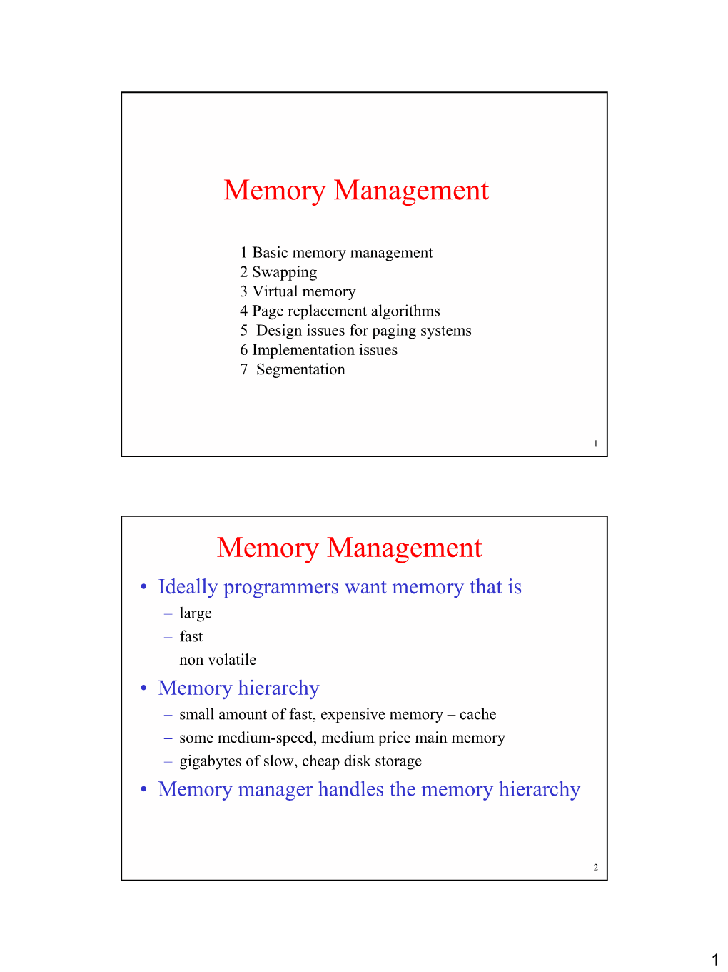 Memory Management