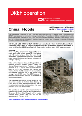 China: Floods 12 August 2010