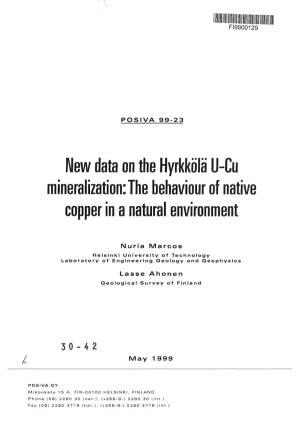 The Behaviour of Native Copper in a Natural Environment