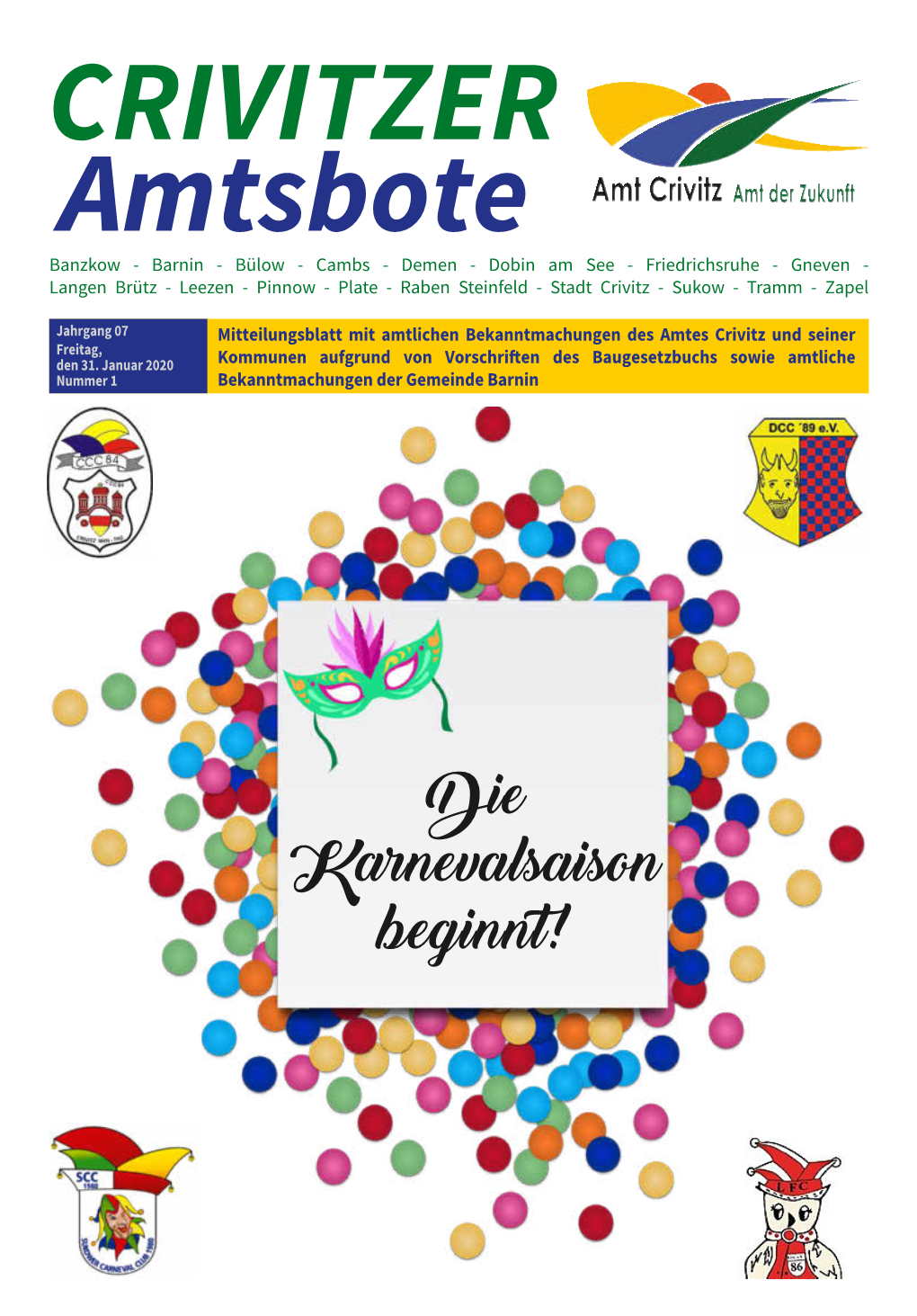 Die Karnevalsaison Beginnt! Crivitzer Amtsbote 2 Nr