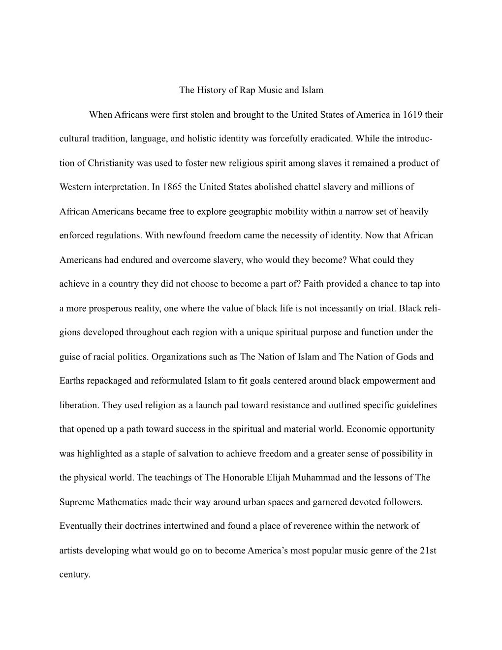 Islam in the West Final Paper