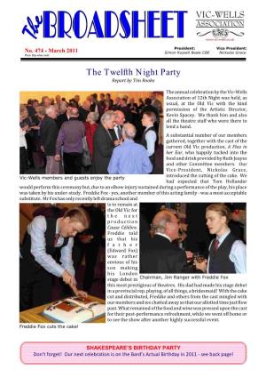 The Twelfth Night Party Report by Tim Rooke