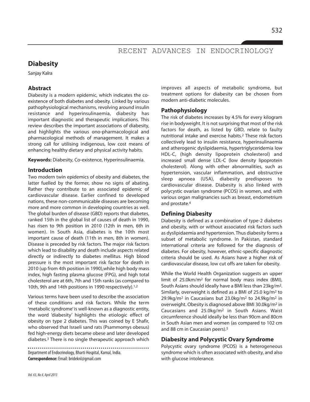 Recent Advances in Endocrinology