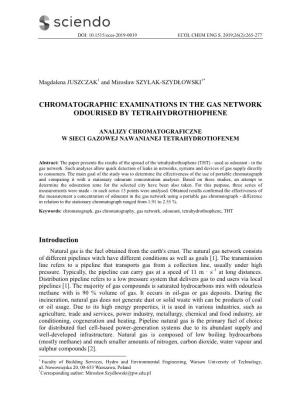 Chromatographic Examinations in the Gas Network Odourised by Tetrahydrothiophene