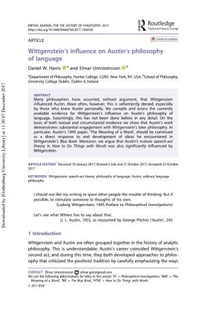 Wittgensteins Influence on Austins Philosophy of Language