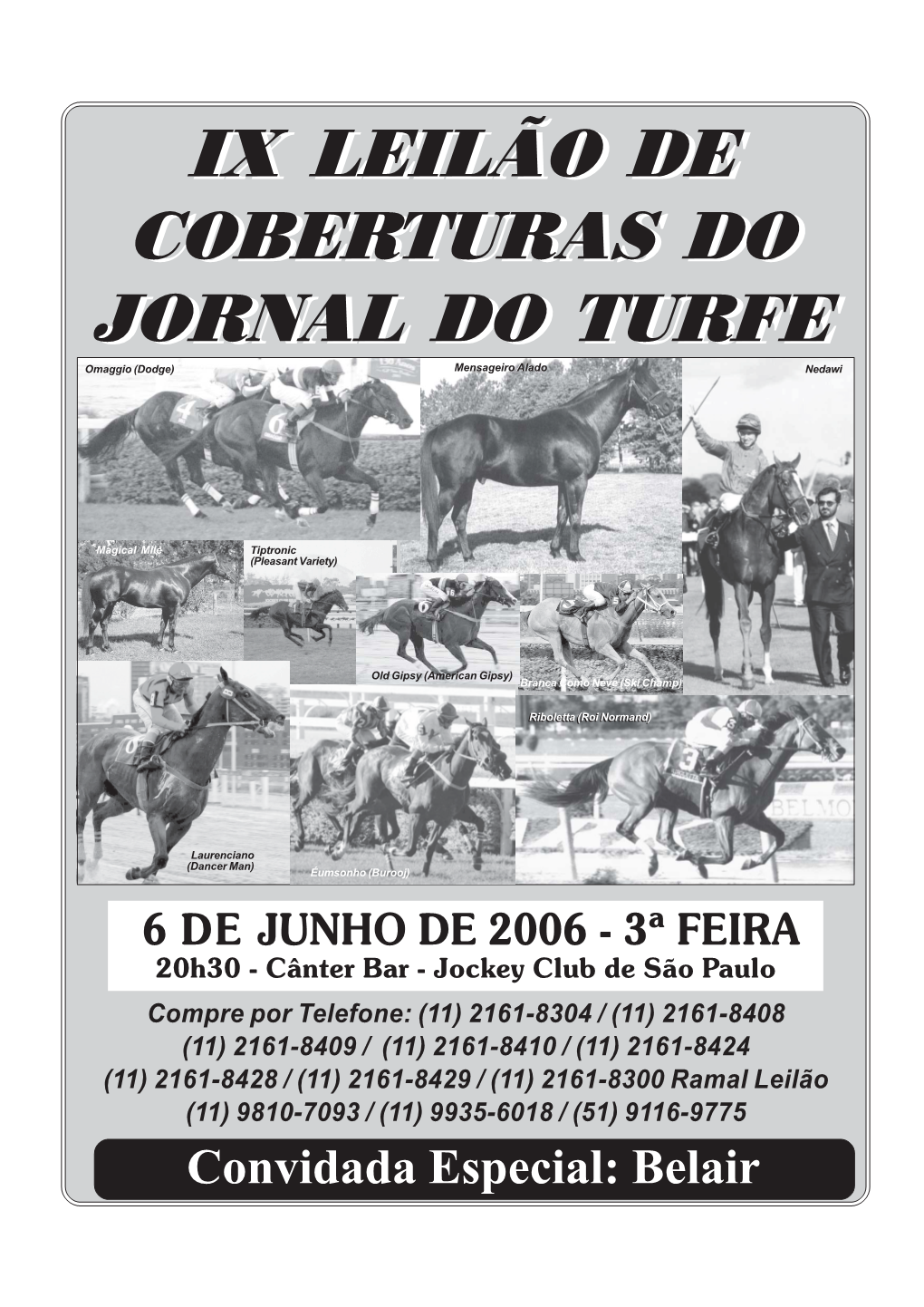 Ix Leilão De Coberturas Do Jornal Do Turfe