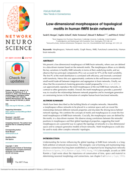 Low-Dimensional Morphospace of Topological Motifs in Human Fmri Brain Networks