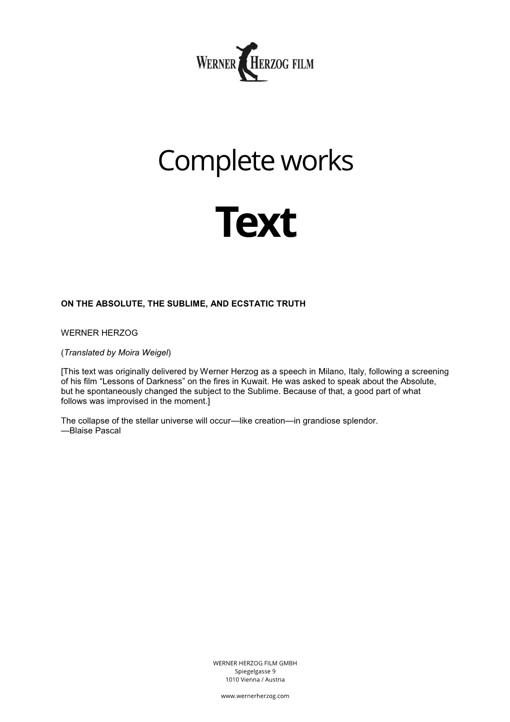 Complete Works Text