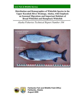 Alaska Fisheries Technical Report Number 104