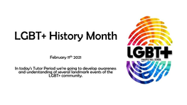 LGBT+ History Month