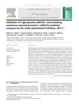Inhibition of P-Glycoprotein (ABCB1)- and Multidrug Resistance-Associated Protein 1 (ABCC1)-Mediated Transport by the Orally Administered Inhibitor, CBT-1W