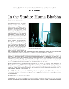 Artinamerica.Com in the Studio: Huma Bhabha 2010