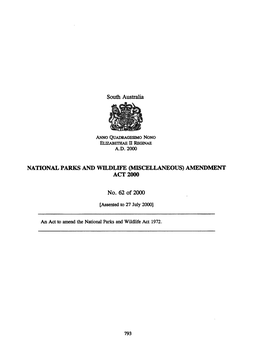 National Parks and Wildlife (Miscellaneous) Amendment Act 2000