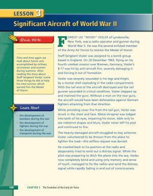 LESSON 3 Significant Aircraft of World War II