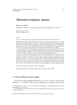 Measure-Compact Spaces