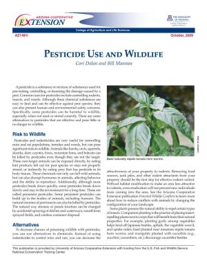Pesticide Use and Wildlife Cori Dolan and Bill Mannan