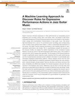 A Machine Learning Approach to Discover Rules for Expressive Performance Actions in Jazz Guitar Music