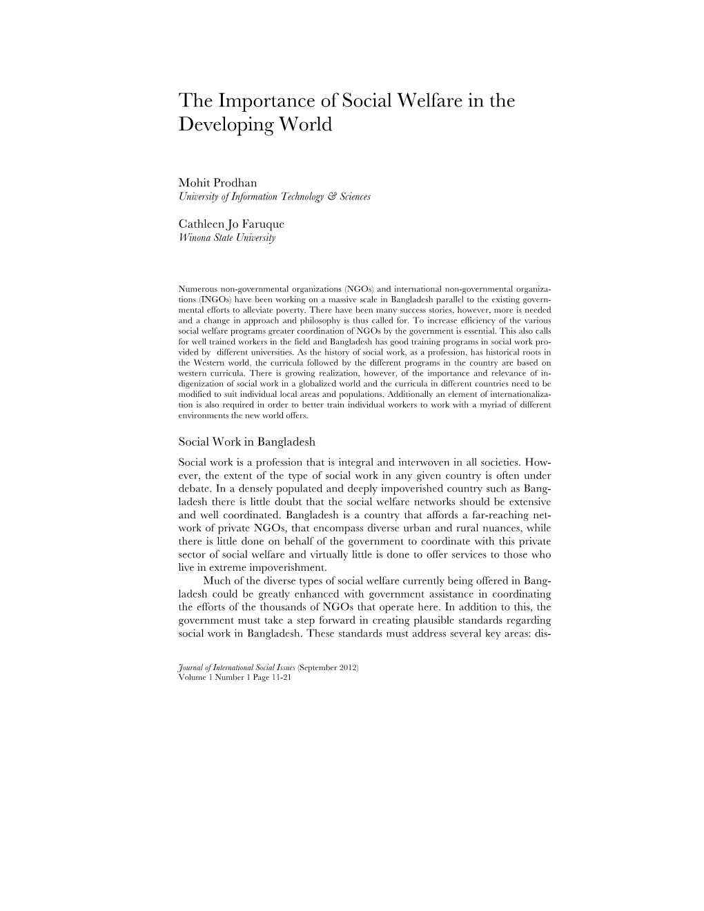 The Importance Of Social Welfare In The Developing World DocsLib