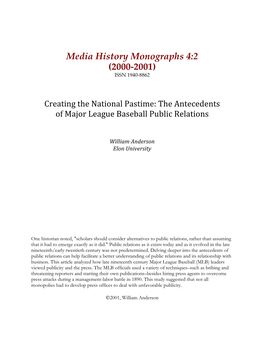 Media History Monographs 4:2 (2000-2001) ISSN 1940-8862