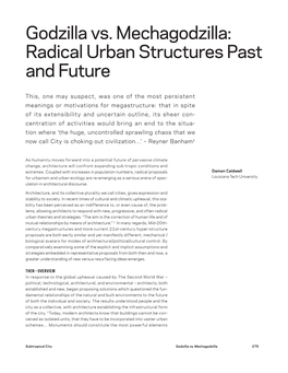 Godzilla Vs. Mechagodzilla: Radical Urban Structures Past and Future