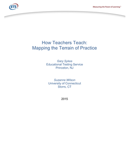 How Teachers Teach: Mapping the Terrain of Practice
