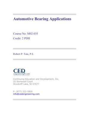 Automotive Bearing Applications