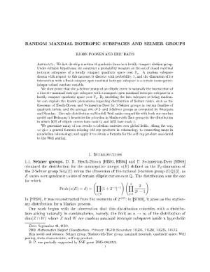 Random Maximal Isotropic Subspaces and Selmer Groups