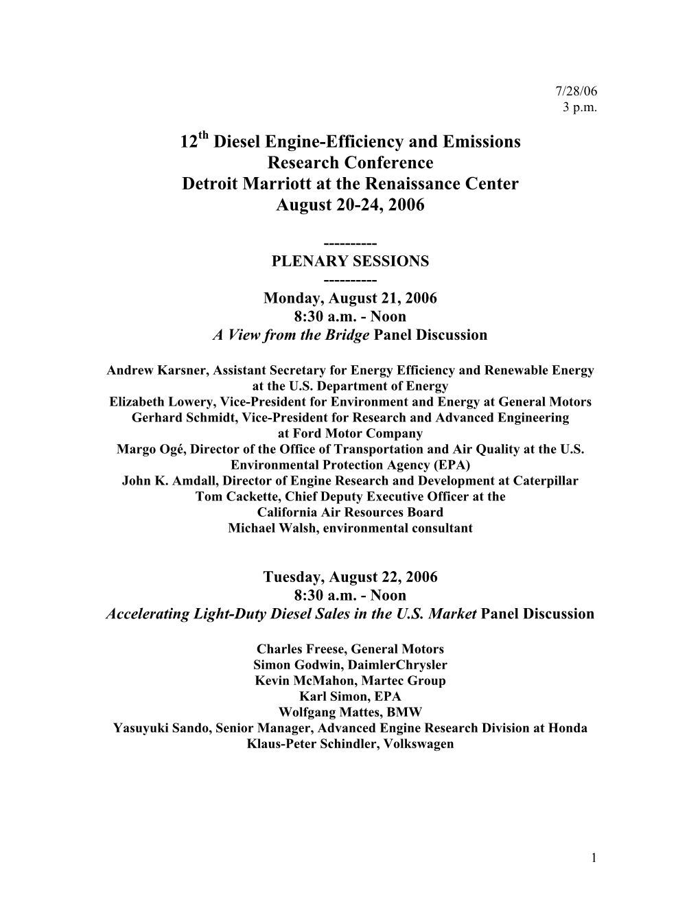 12Th Diesel Engine-Efficiency and Emissions Research (DEER