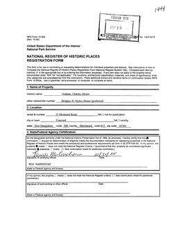 National Register of Historic Places Registration Form