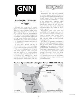 Hatshepsut: Pharaoh of Egypt