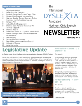 NEWSLETTER 17 Learning Ally February 2012 18 Scholarship Opportunities 21 Board Members and Advisory Council 22 Calendar of Events 23 Advertisements