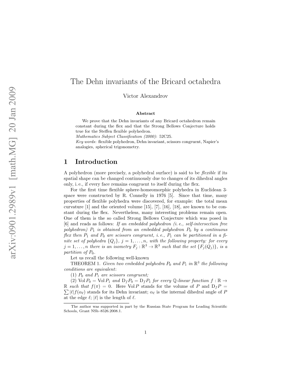 The Dehn Invariants of the Bricard Octahedra