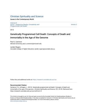 Genetically Programmed Cell Death: Concepts of Death and Immortality in the Age of the Genome