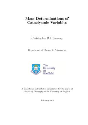 Mass Determinations of Cataclysmic Variables