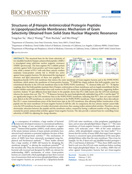 Structures of Β-Hairpin Antimicrobial Protegrin Peptides