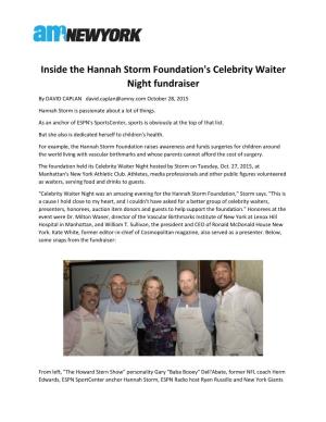 Inside the Hannah Storm Foundation's Celebrity Waiter Night Fundraiser