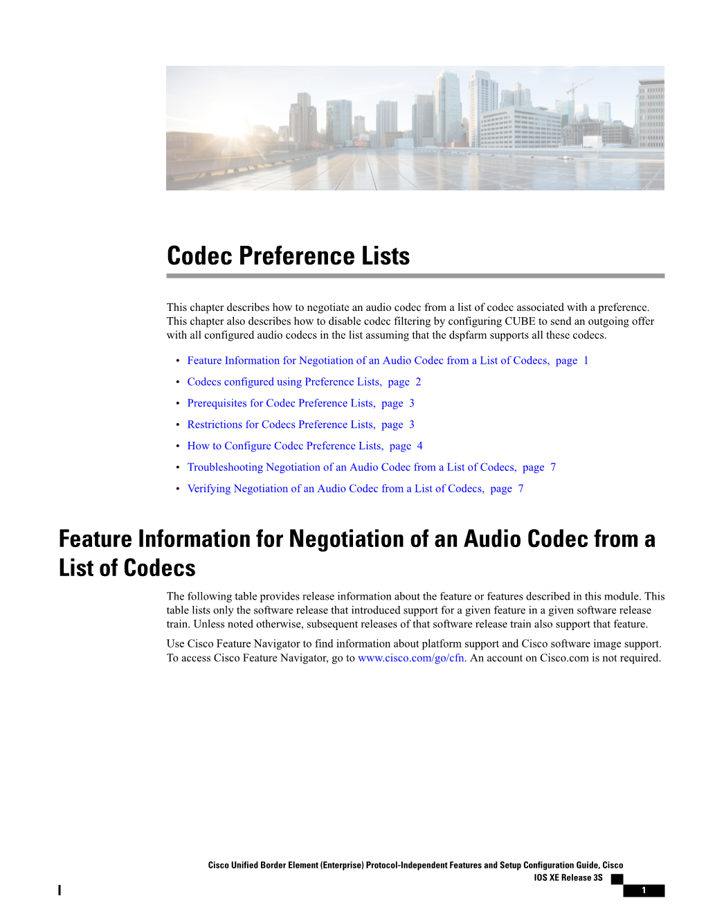 Codec Preference Lists