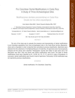 Pre-Columbian Dental Modifications in Costa Rica: a Study of Three Archaeological Sites