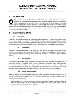 IV.H. Hydrology and Water Quality (Academy Square)