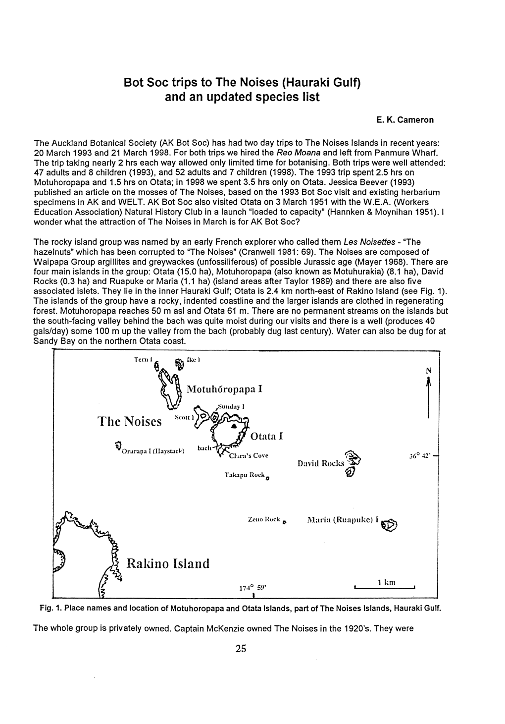 Bot Soc Trips to the Noises (Hauraki Gulf) and an Updated Species List