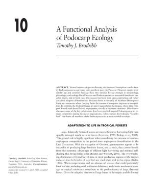 10 a Functional Analysis of Podocarp Ecology Timothy J