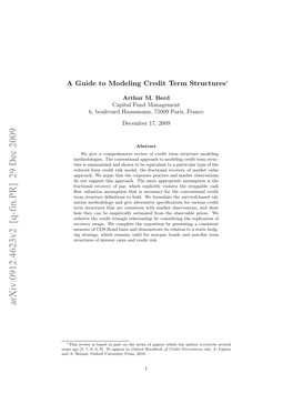 A Guide to Modeling Credit Term Structures∗