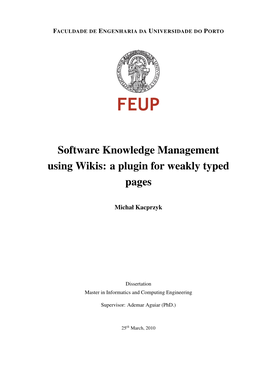 Software Knowledge Management Using Wikis: a Plugin for Weakly Typed Pages