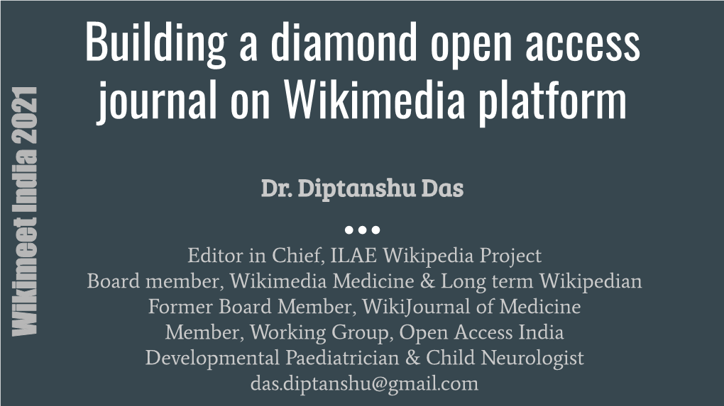 Building a Diamond Open Access Journal on Wikimedia Platform