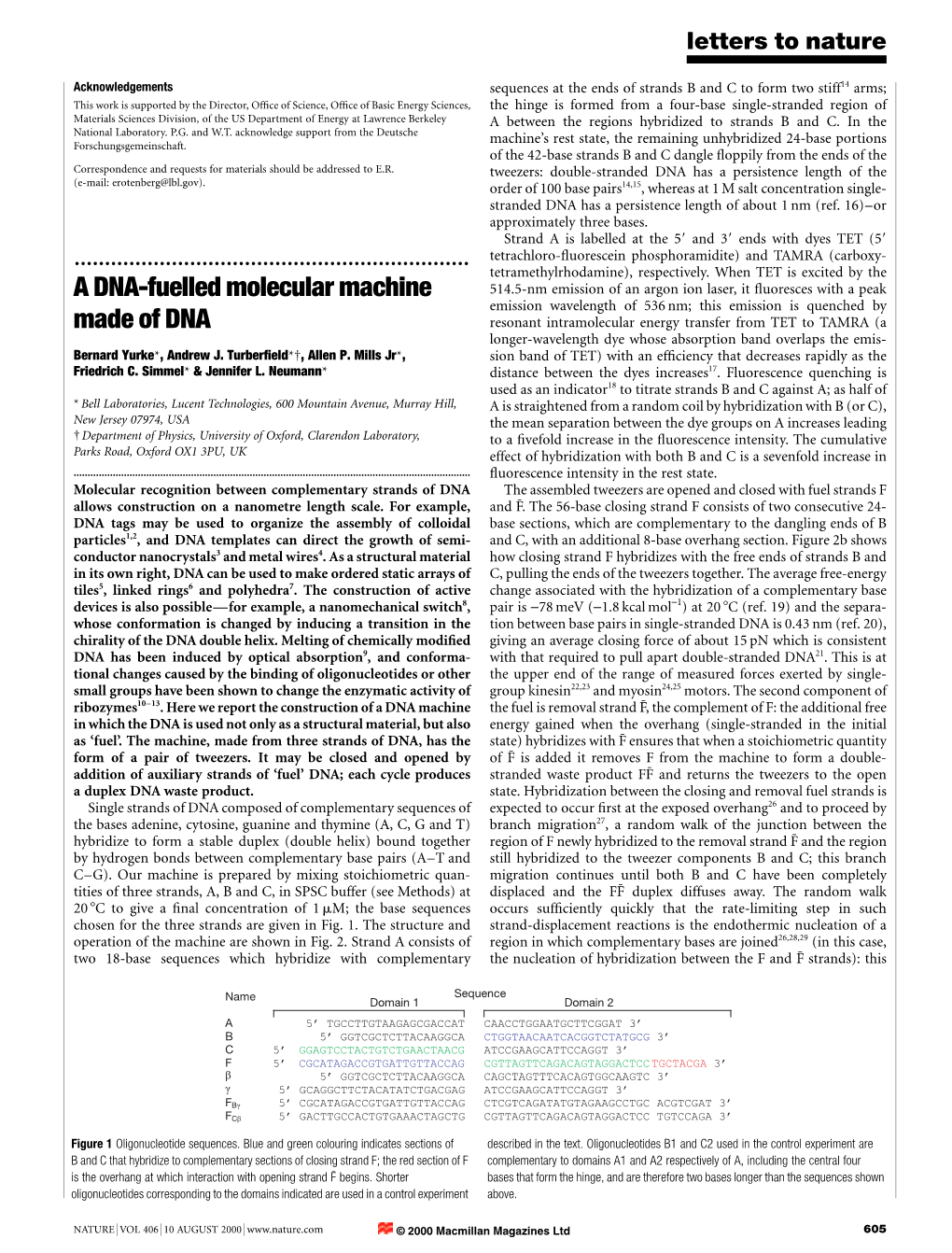 A DNA-Fuelled Molecular Machine Made Of